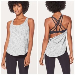 Lululemon Free To Be Serene TankTiger Space Dye Black White/Deep Coal Size 8